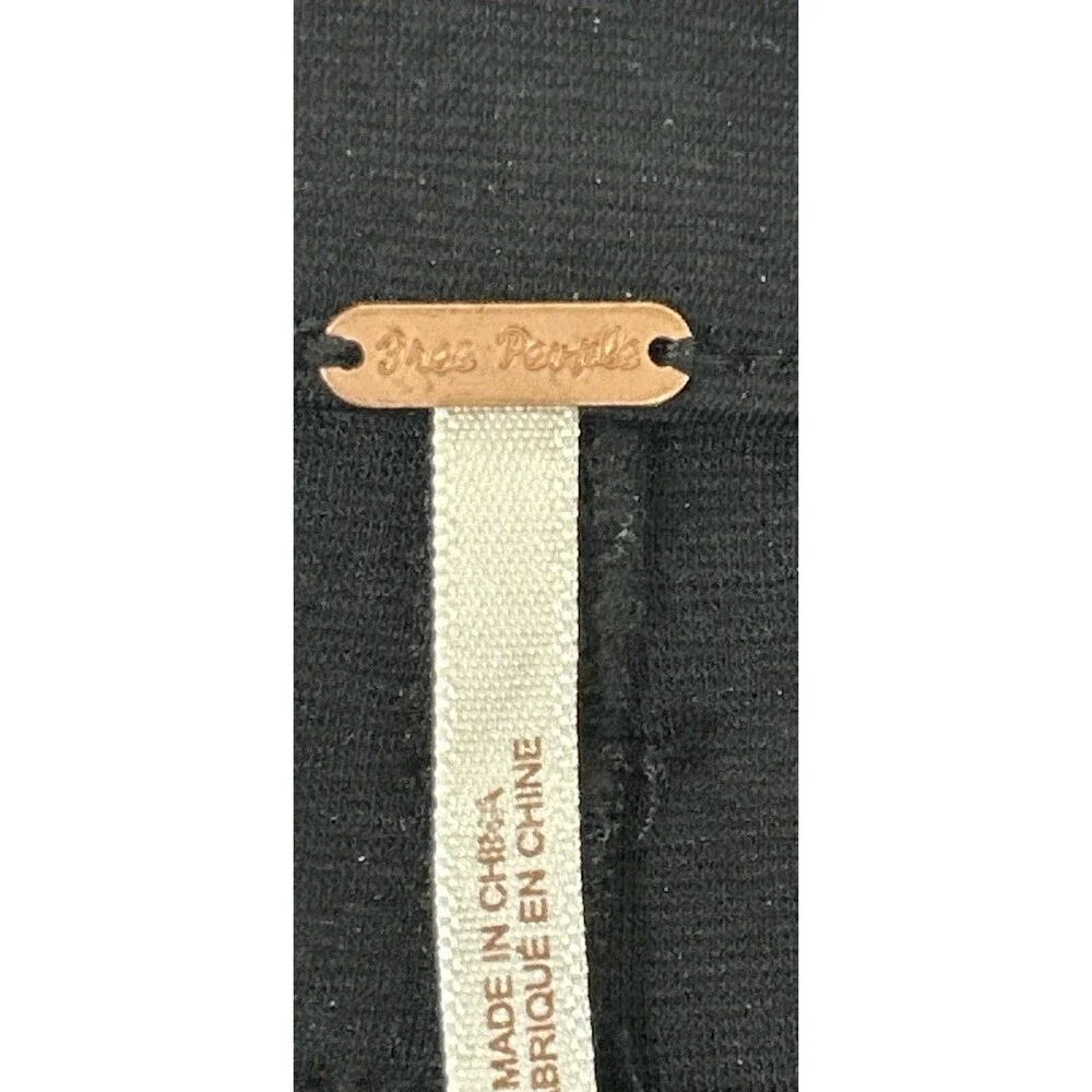 FREE PEOPLE Size 31 Pants Black bird button stretch skinny Legs pockets